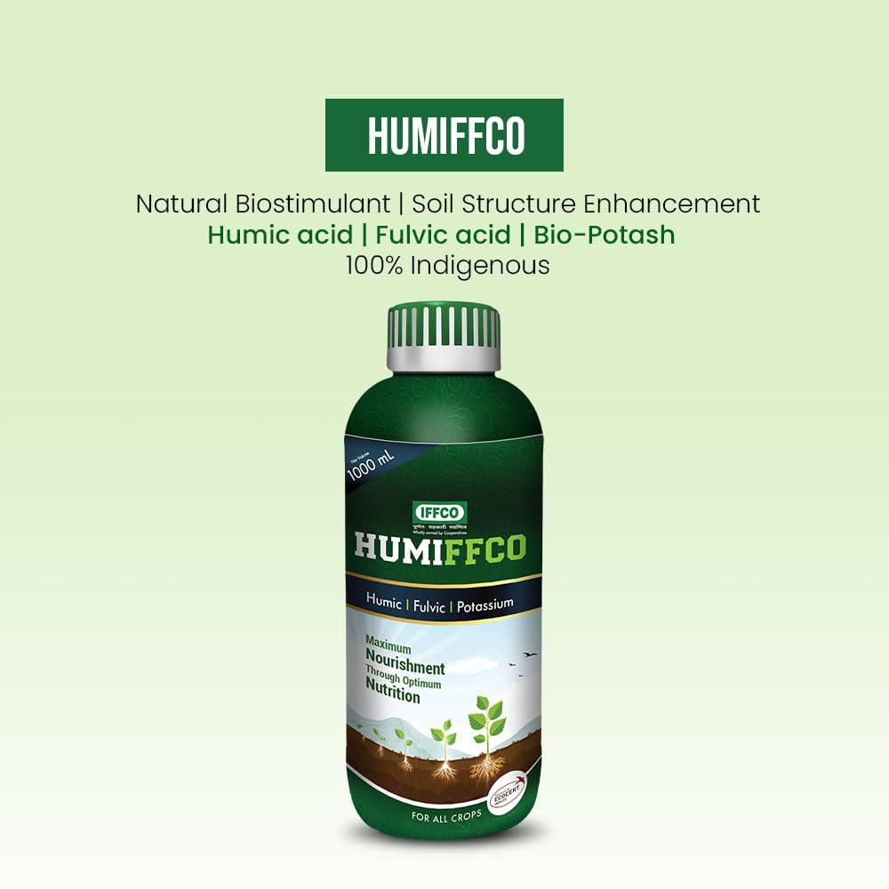 IFFCO - HUMIFFCO 500ml - Liquid Bio-Stimulant for Vegetables, Cereals, Pulses & Fruits - Suitable for Farming
