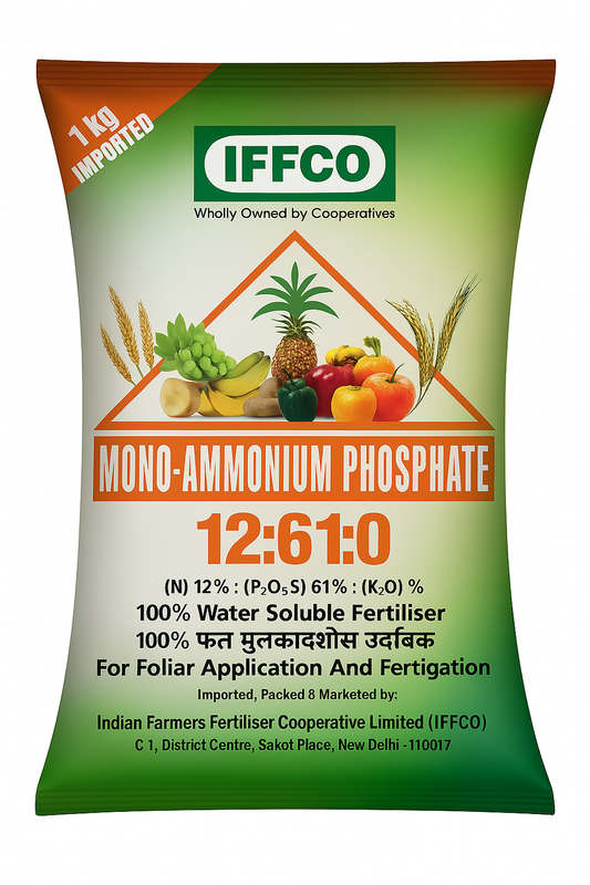 IFFCO NPK 12:61:0 100%Mono Ammonium Phosphate  Water Soluble Fertilizer Mixture 100%
