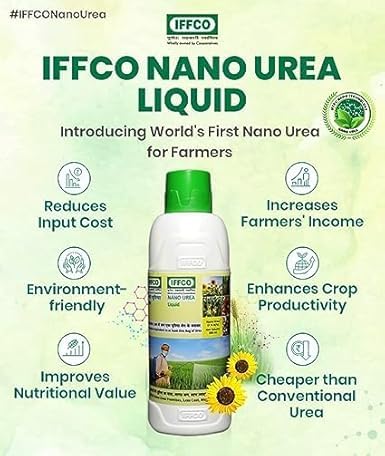 Nano Urea liquid for all plants and garden,for faster growth of the plants and improves the nutriety of the plants and productivity of the plants.-500 ML - 1 Bottle, Green Diet