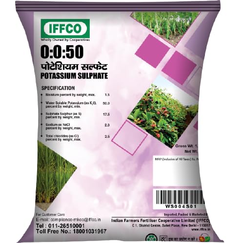 IFFCO NPK 0:0:50 Potassium Sulphater for Plants (K2SO4-0050) | Water-Soluble (SOP)