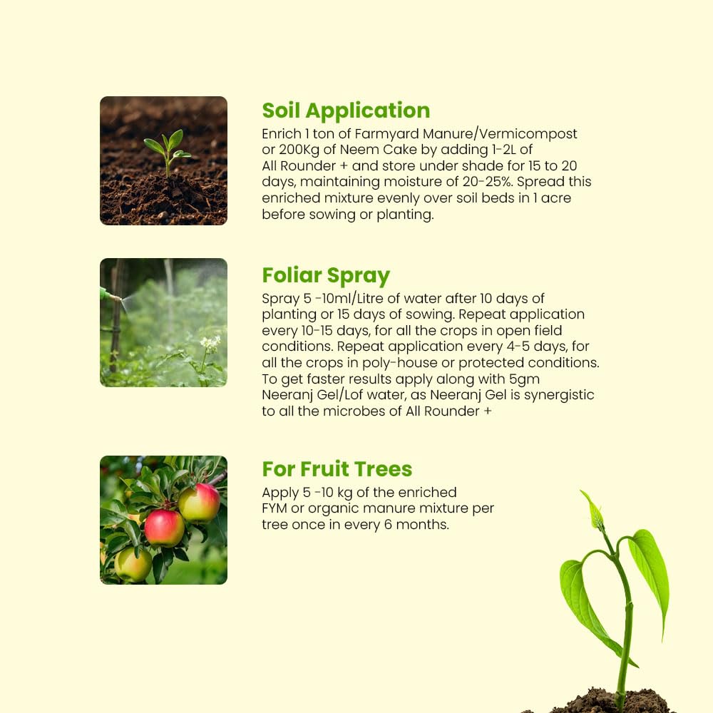 IFFCO - ALL ROUNDER+ 500ml - Plant & Crop Disease Management & Yield Booster - Organic and Safe for Crops - Liquid
