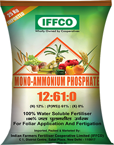 IFFCO NPK 12:61:0 100%Mono Ammonium Phosphate  Water Soluble Fertilizer Mixture 100%