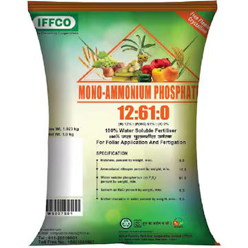 IFFCO NPK 12:61:0 100%Mono Ammonium Phosphate  Water Soluble Fertilizer Mixture 100%